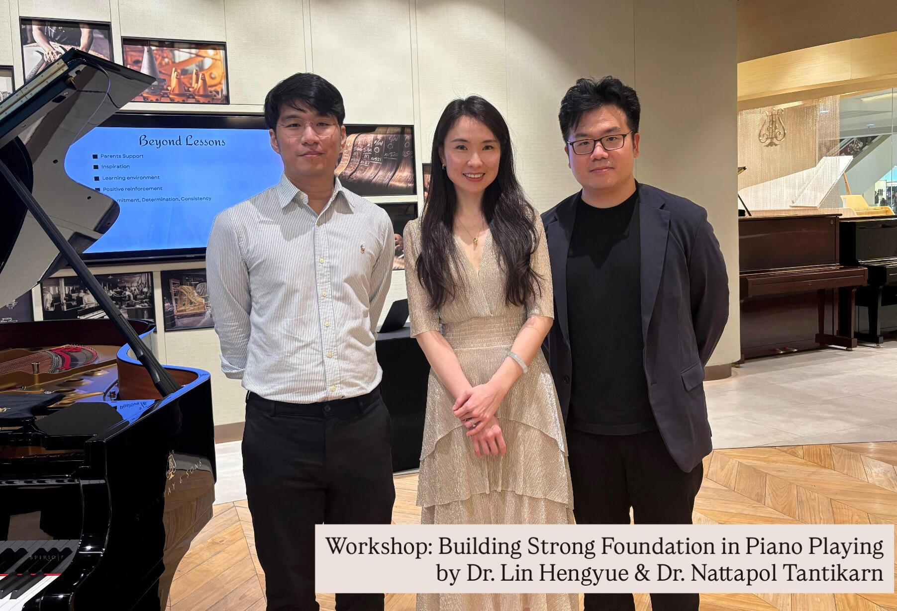Building Strong Foundation in Piano Playing at Steinway & Sons Thailand Workshop Photo of a Building Strong Foundation in Piano Playing STEP Workshop By Dr. Lin Hengyue Steinway Honorary Teacher and Dr. Nattapol Tantikarn